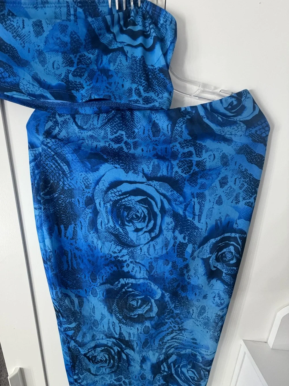 SHEIN Blue Floral Maxi Skirt - High-Waist Tubular Silhouette - Picture 5 of 5